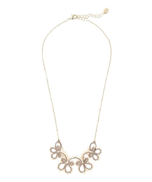 amaca(アマカ)の「タティングレースネックレス(ネックレス・レディース・ベージュ・FREE)」の2枚目の写真