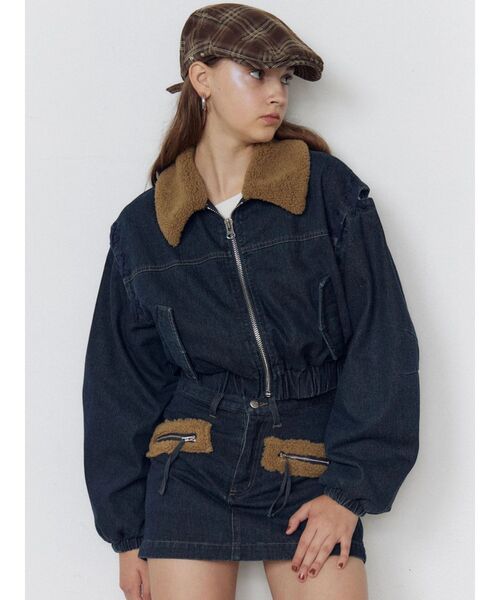 EMODA（エモダ）の「ボアポケットミニスカート（スカート・レディース・インディゴブルー/ブルー/ブラック・SMALL/MEDIUM）」の8枚目の写真