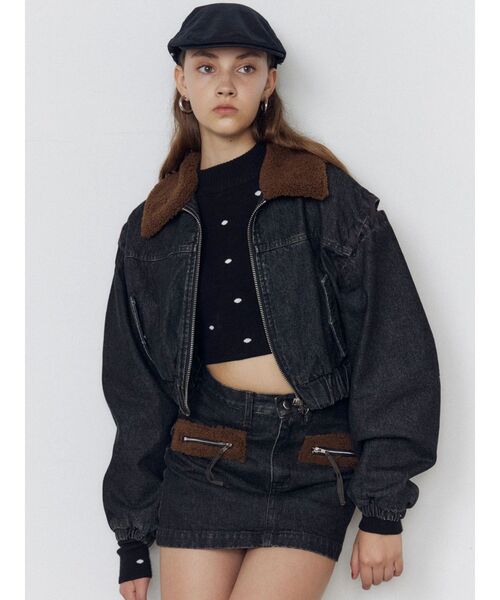 EMODA（エモダ）の「ボアポケットミニスカート（スカート・レディース・インディゴブルー/ブルー/ブラック・SMALL/MEDIUM）」の10枚目の写真