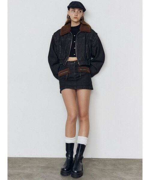 EMODA（エモダ）の「ボアポケットミニスカート（スカート・レディース・インディゴブルー/ブルー/ブラック・SMALL/MEDIUM）」の11枚目の写真