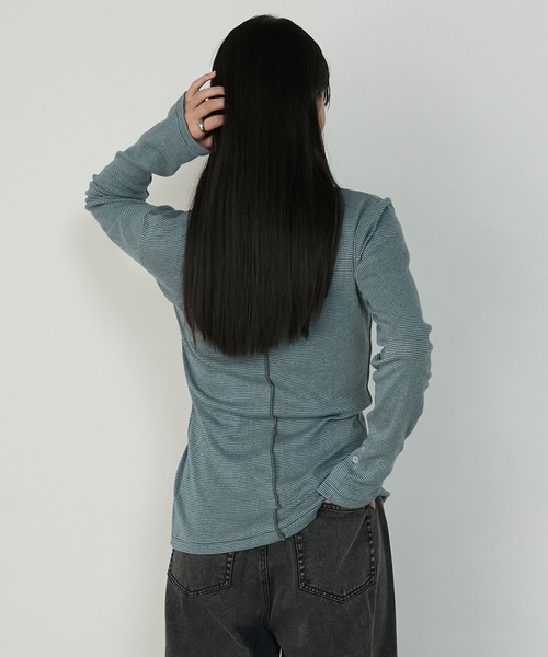 MILLER（ミラー）の「【forksy.】【Robert P. Miller/ロバート ピー ミラー】ミジンボーダー ボタンアップ襟付きカーディガン（カーディガン/ボレロ・レディース・レッド系/ブラウン系/グレー系・FREE）」の12枚目の写真