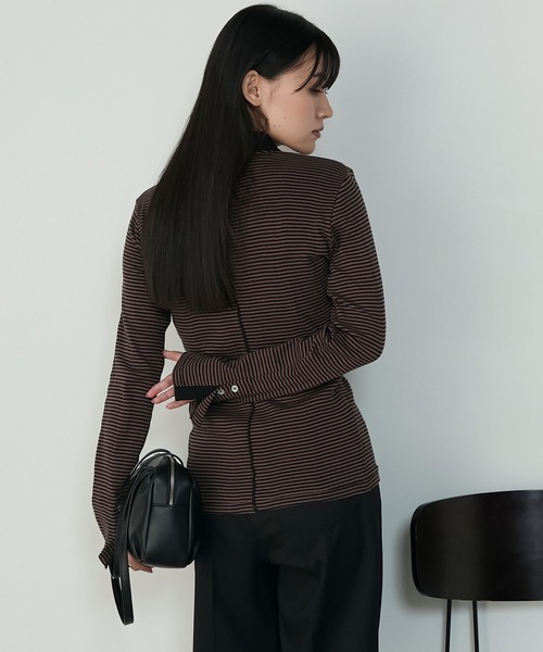 MILLER（ミラー）の「【forksy.】【Robert P. Miller/ロバート ピー ミラー】ミジンボーダー ボタンアップ襟付きカーディガン（カーディガン/ボレロ・レディース・レッド系/ブラウン系/グレー系・FREE）」の19枚目の写真