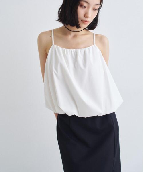 CODE A(コードエー)の「balloon cami(シャツ/ブラウス・レディース・ホワイト/ダークグレー・00)」の1枚目の写真