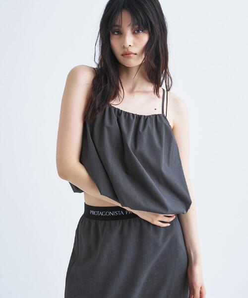 CODE A(コードエー)の「balloon cami(シャツ/ブラウス・レディース・ホワイト/ダークグレー・00)」の2枚目の写真