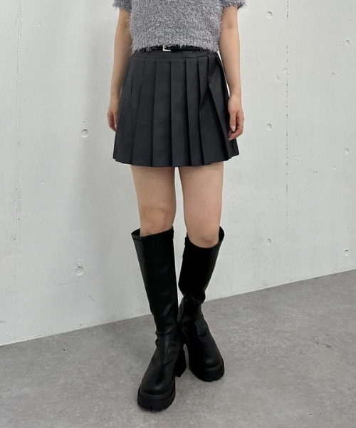 archives（アルシーヴ）の「切替プリーツミニスカート（スカート・レディース・モカ/ベージュ/グレー・MEDIUM）」の12枚目の写真