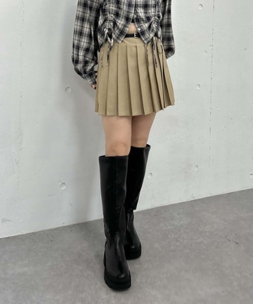 archives（アルシーヴ）の「切替プリーツミニスカート（スカート・レディース・モカ/ベージュ/グレー・MEDIUM）」の21枚目の写真