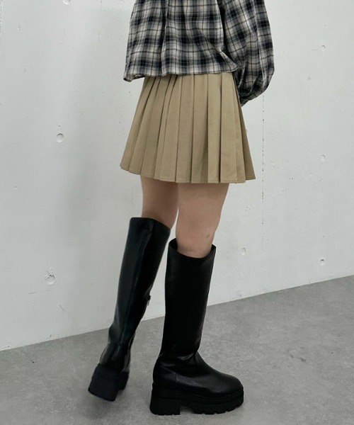 archives（アルシーヴ）の「切替プリーツミニスカート（スカート・レディース・モカ/ベージュ/グレー・MEDIUM）」の22枚目の写真