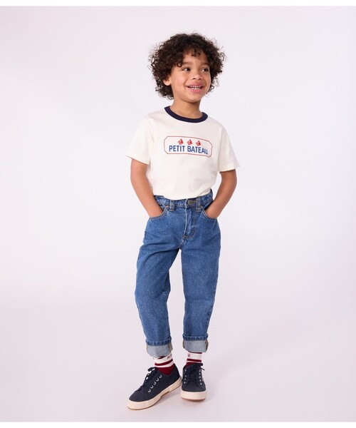 PETIT BATEAU（プチバトー）の「半袖Ｔシャツ（Tシャツ/カットソー・キッズ・オフホワイト・3YEAR/4YEAR/5YEAR）」の2枚目の写真