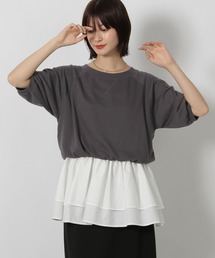 LAKOLE | ミニ裏毛レイヤードプルオーバー6分袖 / 588956(Tシャツ/カットソー)