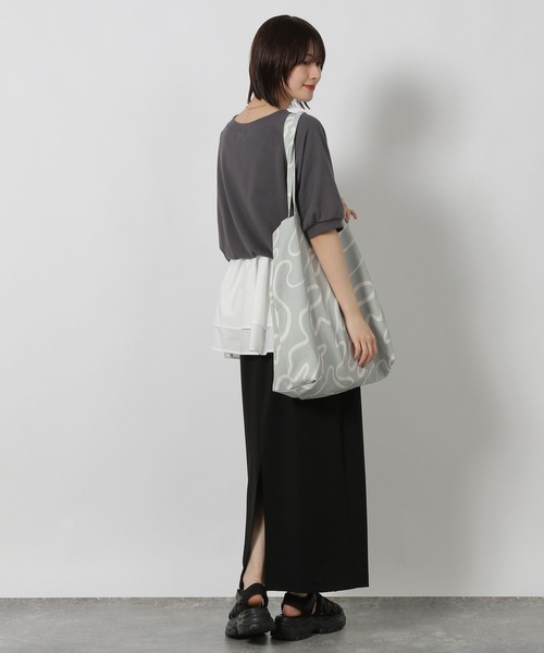 LAKOLE（ラコレ）の「ミニ裏毛レイヤードプルオーバー6分袖 / 588956（Tシャツ/カットソー・レディース・グレー/ピンク/チャコール・FREE）」の12枚目の写真