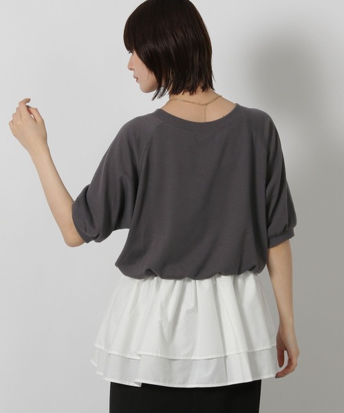 LAKOLE（ラコレ）の「ミニ裏毛レイヤードプルオーバー6分袖 / 588956（Tシャツ/カットソー・レディース・グレー/ピンク/チャコール・FREE）」の14枚目の写真