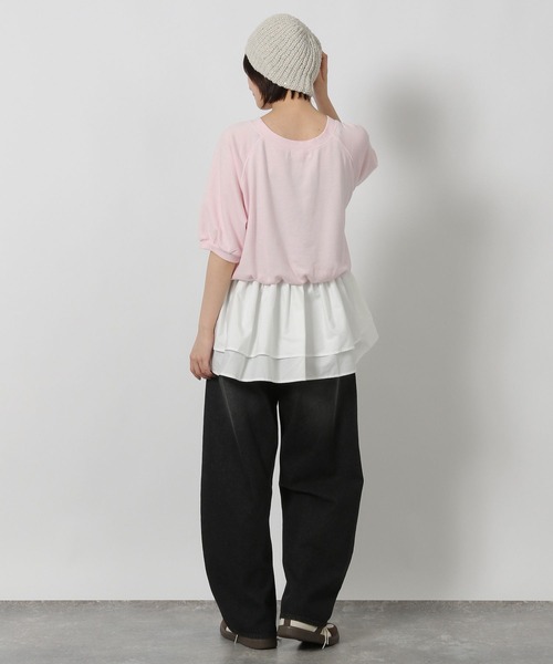 LAKOLE（ラコレ）の「ミニ裏毛レイヤードプルオーバー6分袖 / 588956（Tシャツ/カットソー・レディース・グレー/ピンク/チャコール・FREE）」の17枚目の写真