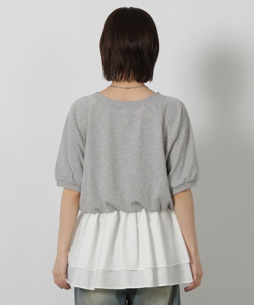 LAKOLE（ラコレ）の「ミニ裏毛レイヤードプルオーバー6分袖 / 588956（Tシャツ/カットソー・レディース・グレー/ピンク/チャコール・FREE）」の22枚目の写真