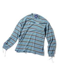 glowny TERRY PK LONG SLEEVE ストライプ ポロシャツ GLOWNY/グロウニー TERRY PK LONG SLEEVE（ポロシャツ）｜GLOWNY