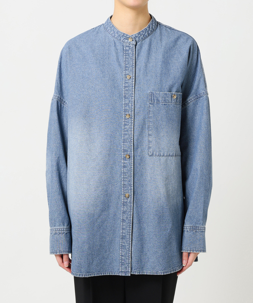 Spick & Span(スピックアンドスパン)の「《追加》バンドカラーボックスダンガリーシャツ(シャツ/ブラウス・レディース・ブルー系その他/ブラック・FREE)」の20枚目の写真