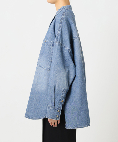 Spick & Span(スピックアンドスパン)の「《追加》バンドカラーボックスダンガリーシャツ(シャツ/ブラウス・レディース・ブルー系その他/ブラック・FREE)」の21枚目の写真
