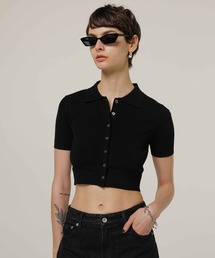 JOSE MOON（ジョゼムーン）の「CROP POLO KNIT CARDIGAN/クロップポロニットカーディガン（カーディガン/ボレロ）」