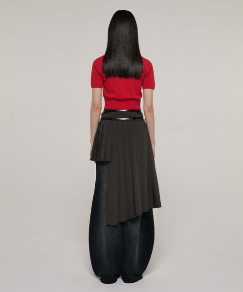 JOSE MOON(ジョゼムーン)の「CROP POLO KNIT CARDIGAN/クロップポロニットカーディガン(カーディガン/ボレロ・レディース・ホワイト/レッド/ブラック/ピンク・FREE)」の14枚目の写真