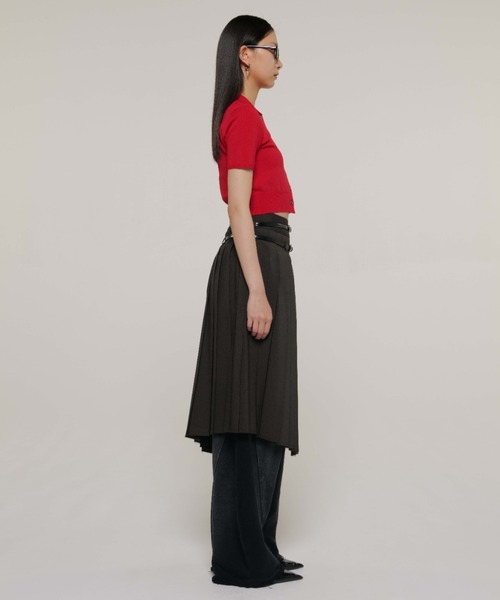 JOSE MOON(ジョゼムーン)の「CROP POLO KNIT CARDIGAN/クロップポロニットカーディガン(カーディガン/ボレロ・レディース・ホワイト/レッド/ブラック/ピンク・FREE)」の15枚目の写真