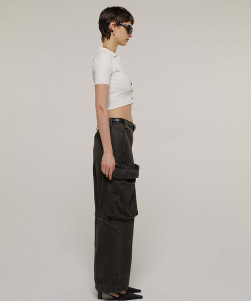 JOSE MOON(ジョゼムーン)の「CROP POLO KNIT CARDIGAN/クロップポロニットカーディガン(カーディガン/ボレロ・レディース・ホワイト/レッド/ブラック/ピンク・FREE)」の6枚目の写真
