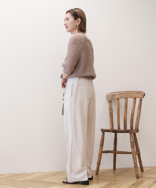 極美品ꕥ トープ モヘヤインターシャクルーニット 即完売品 人気 近年モデル 極美品ꕥ トープ モヘヤインターシャクルーニット 即完売品 人気