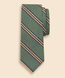 美品 ブルックスブラザーズ ニットタイ ネクタイ シルク 無地 ロゴ 緑系 BROOKS BROTHERS｜ブルックス ブラザーズのネクタイ（グリーン