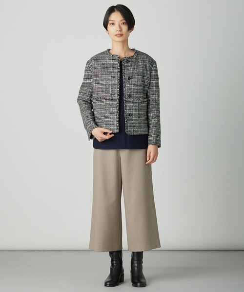 J.PRESS(ジェイプレス)の「Lightループチェック ツイード ジャケット(その他アウター・レディース・ブラック系5・T15/T13)」の8枚目の写真