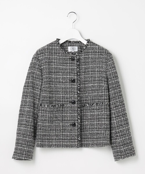 J.PRESS(ジェイプレス)の「Lightループチェック ツイード ジャケット(その他アウター・レディース・ブラック系5・T15/T13)」の9枚目の写真