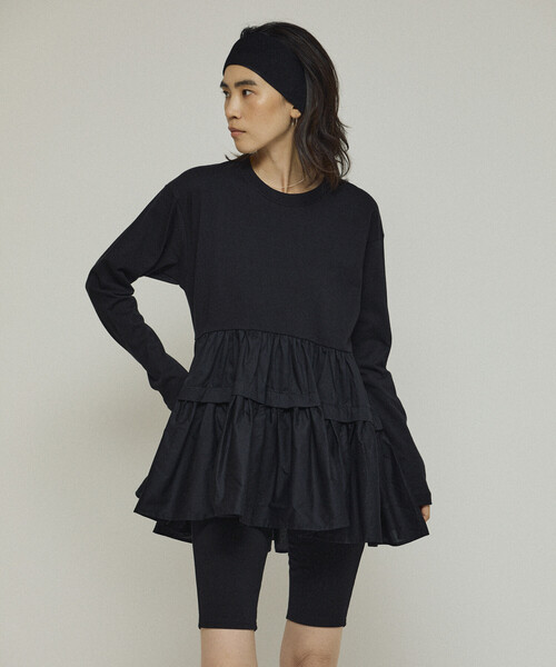 Firsthand（ファーストハンド）の「Firsthand/ファーストハンド オーガニックコットン ティアード切り替えロンT / ロングスリーブTシャツ（Tシャツ/カットソー・レディース・ブラック/その他/ホワイト・FREE）」の12枚目の写真