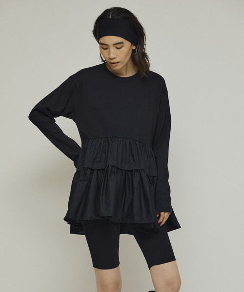 Firsthand（ファーストハンド）の「Firsthand/ファーストハンド オーガニックコットン ティアード切り替えロンT / ロングスリーブTシャツ（Tシャツ/カットソー・レディース・ブラック/その他/ホワイト・FREE）」の13枚目の写真