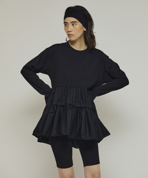 Firsthand（ファーストハンド）の「Firsthand/ファーストハンド オーガニックコットン ティアード切り替えロンT / ロングスリーブTシャツ（Tシャツ/カットソー・レディース・ブラック/その他/ホワイト・FREE）」の14枚目の写真