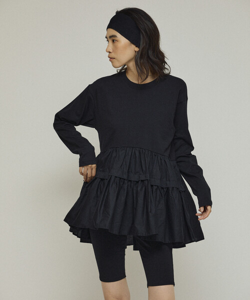 Firsthand（ファーストハンド）の「Firsthand/ファーストハンド オーガニックコットン ティアード切り替えロンT / ロングスリーブTシャツ（Tシャツ/カットソー・レディース・ブラック/その他/ホワイト・FREE）」の19枚目の写真