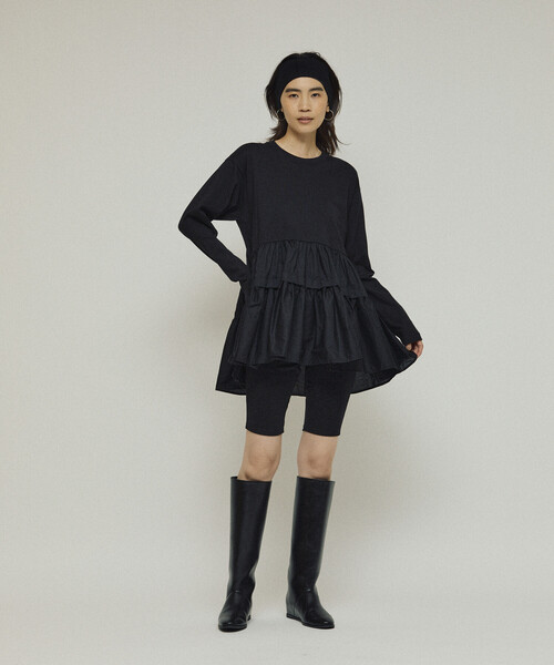 Firsthand（ファーストハンド）の「Firsthand/ファーストハンド オーガニックコットン ティアード切り替えロンT / ロングスリーブTシャツ（Tシャツ/カットソー・レディース・ブラック/その他/ホワイト・FREE）」の21枚目の写真