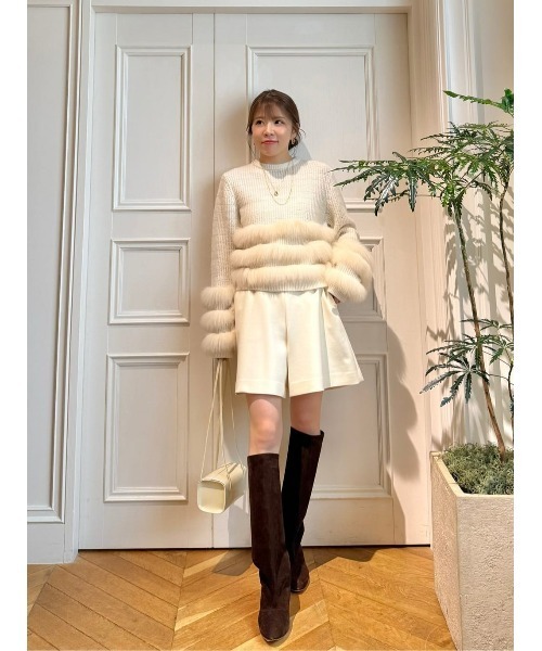 LOULOU WILLOUGHBY（ルルウィルビー）の「【LOULOU WILLOUGHBY】Ｗダブルクロスショートパンツ（その他パンツ・レディース・オフホワイト/ブラック・1/2）」の14枚目の写真