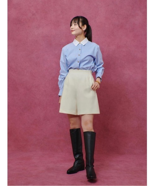 LOULOU WILLOUGHBY（ルルウィルビー）の「【LOULOU WILLOUGHBY】Ｗダブルクロスショートパンツ（その他パンツ・レディース・オフホワイト/ブラック・1/2）」の16枚目の写真