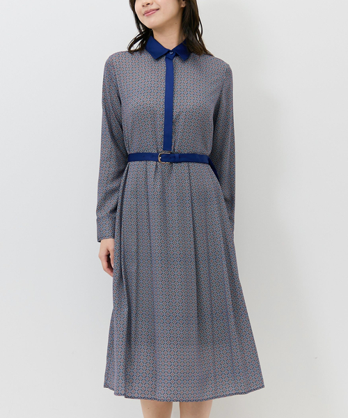 NARACAMICIE（ナラカミーチェ）の「【NARACAMICIE】幾何柄ワンピース（ワンピース・レディース・レッド/ネイビー・XL/M）」の2枚目の写真