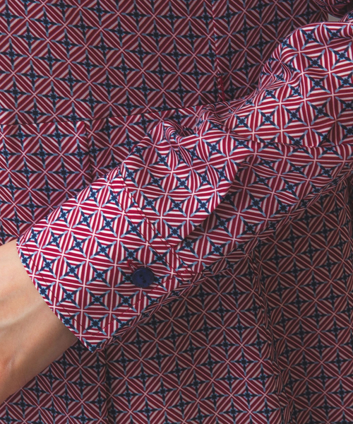 NARACAMICIE（ナラカミーチェ）の「【NARACAMICIE】幾何柄ワンピース（ワンピース・レディース・レッド/ネイビー・XL/M）」の9枚目の写真