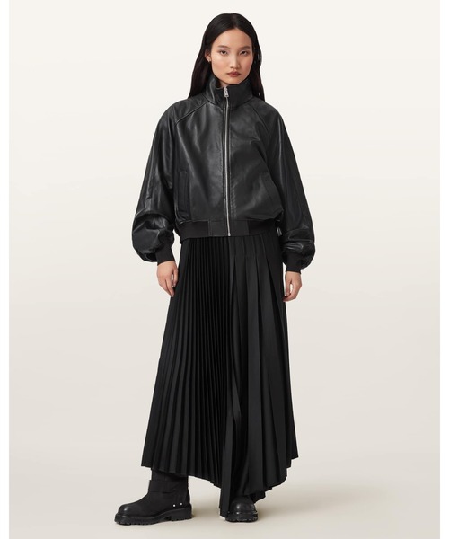 ALLSAINTS(オールセインツ)の「FELDA LEATHER BOMBER JACKET | FELDA レザー ボンバー ジャケット(MA-1・レディース・ブラック・S/M/XS)」の4枚目の写真