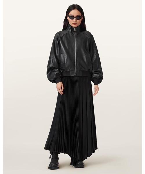 ALLSAINTS(オールセインツ)の「FELDA LEATHER BOMBER JACKET | FELDA レザー ボンバー ジャケット(MA-1・レディース・ブラック・S/M/XS)」の6枚目の写真