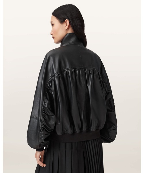 ALLSAINTS(オールセインツ)の「FELDA LEATHER BOMBER JACKET | FELDA レザー ボンバー ジャケット(MA-1・レディース・ブラック・S/M/XS)」の7枚目の写真
