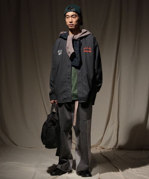 niko and...（ニコアンド）の「ベトジャンモチーフベースボールシャツ（シャツ/ブラウス・メンズ・ボルドー/カーキ/チャコール・MEDIUM/LARGE）」の4枚目の写真