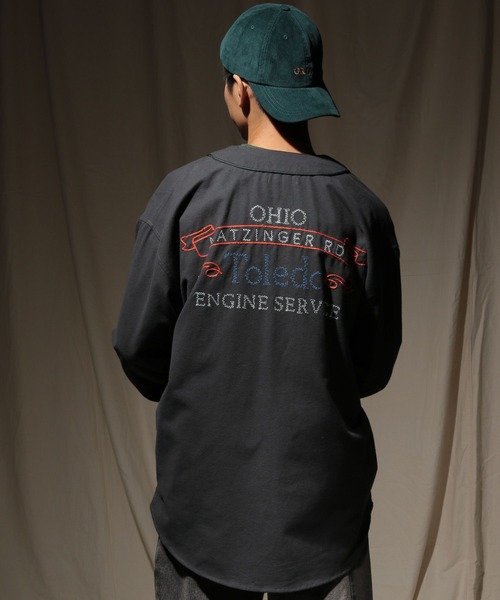 niko and...（ニコアンド）の「ベトジャンモチーフベースボールシャツ（シャツ/ブラウス・メンズ・ボルドー/カーキ/チャコール・MEDIUM/LARGE）」の9枚目の写真