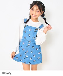 ANAP kids | 【Disney】＜Mickey＆Minnie＞ ANAP KIDS 総柄 プリント デニム サロペット スカート(ワンピース)