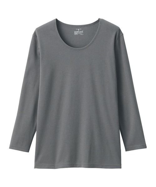 無印良品(ムジルシリョウヒン)の「婦人 あったか綿 厚手 Uネック八分袖Tシャツ(インナーウェア/肌着・レディース・ライトピンク/ブラック/グレー系/オフホワイト・XL/L/M/S)」の18枚目の写真