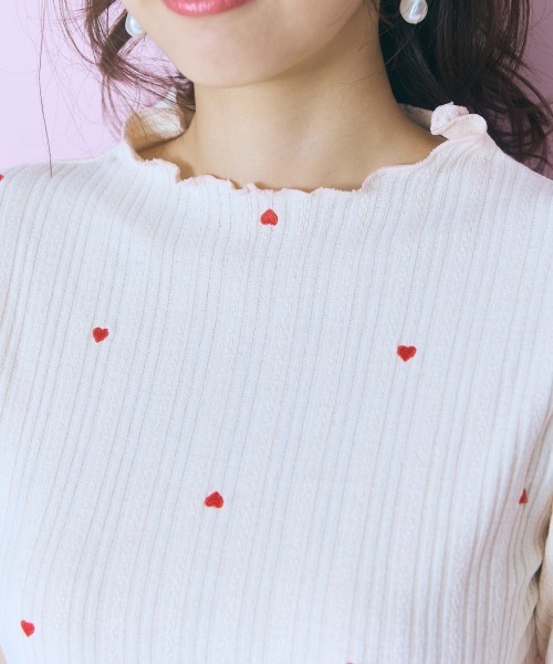 marun（マルン）の「＜大きいサイズ＞オリジナルハート刺しゅうリブカットソー marun（Tシャツ/カットソー・レディース・アイボリー/ブラック・L/LL/3L/4L/5L）」の15枚目の写真