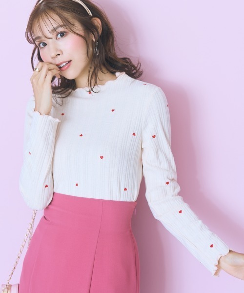 marun（マルン）の「＜大きいサイズ＞オリジナルハート刺しゅうリブカットソー marun（Tシャツ/カットソー・レディース・アイボリー/ブラック・L/LL/3L/4L/5L）」の21枚目の写真