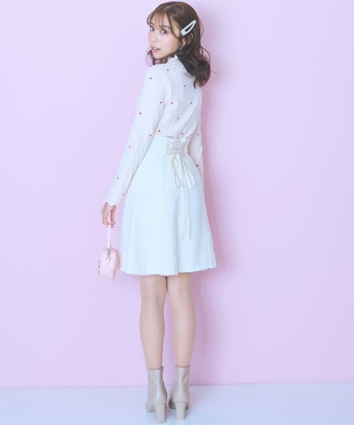 marun（マルン）の「＜大きいサイズ＞オリジナルハート刺しゅうリブカットソー marun（Tシャツ/カットソー・レディース・アイボリー/ブラック・L/LL/3L/4L/5L）」の10枚目の写真