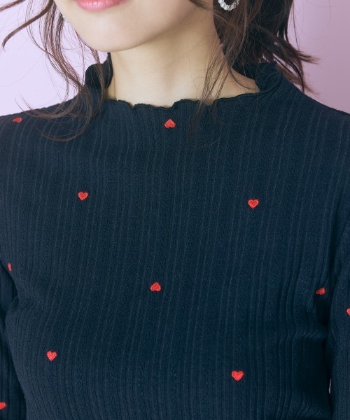 marun（マルン）の「＜大きいサイズ＞オリジナルハート刺しゅうリブカットソー marun（Tシャツ/カットソー・レディース・アイボリー/ブラック・L/LL/3L/4L/5L）」の18枚目の写真