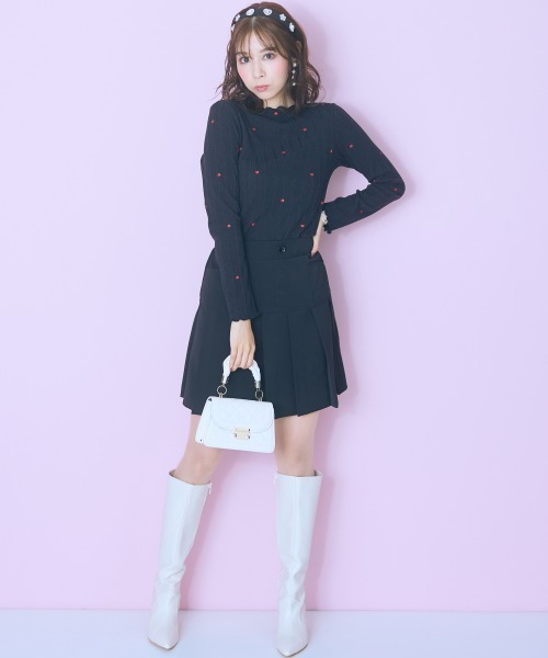 marun（マルン）の「＜大きいサイズ＞オリジナルハート刺しゅうリブカットソー marun（Tシャツ/カットソー・レディース・アイボリー/ブラック・L/LL/3L/4L/5L）」の13枚目の写真