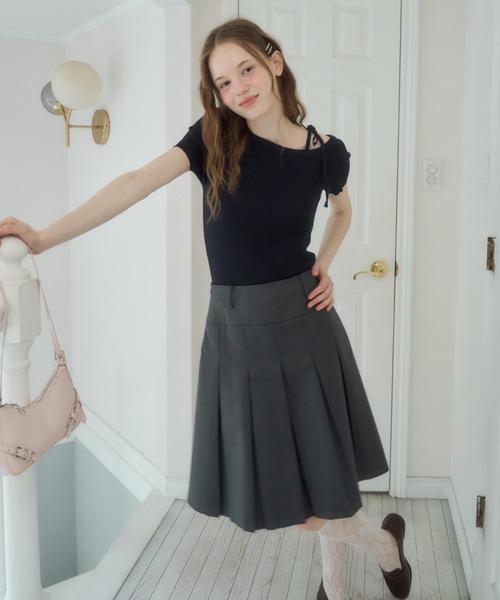 Birthday room(バースデイルーム)の「ワンショルダーリボントップス/one sholder ribbon tops(Tシャツ/カットソー・レディース・ネイビー/アイボリー・FREE)」の13枚目の写真